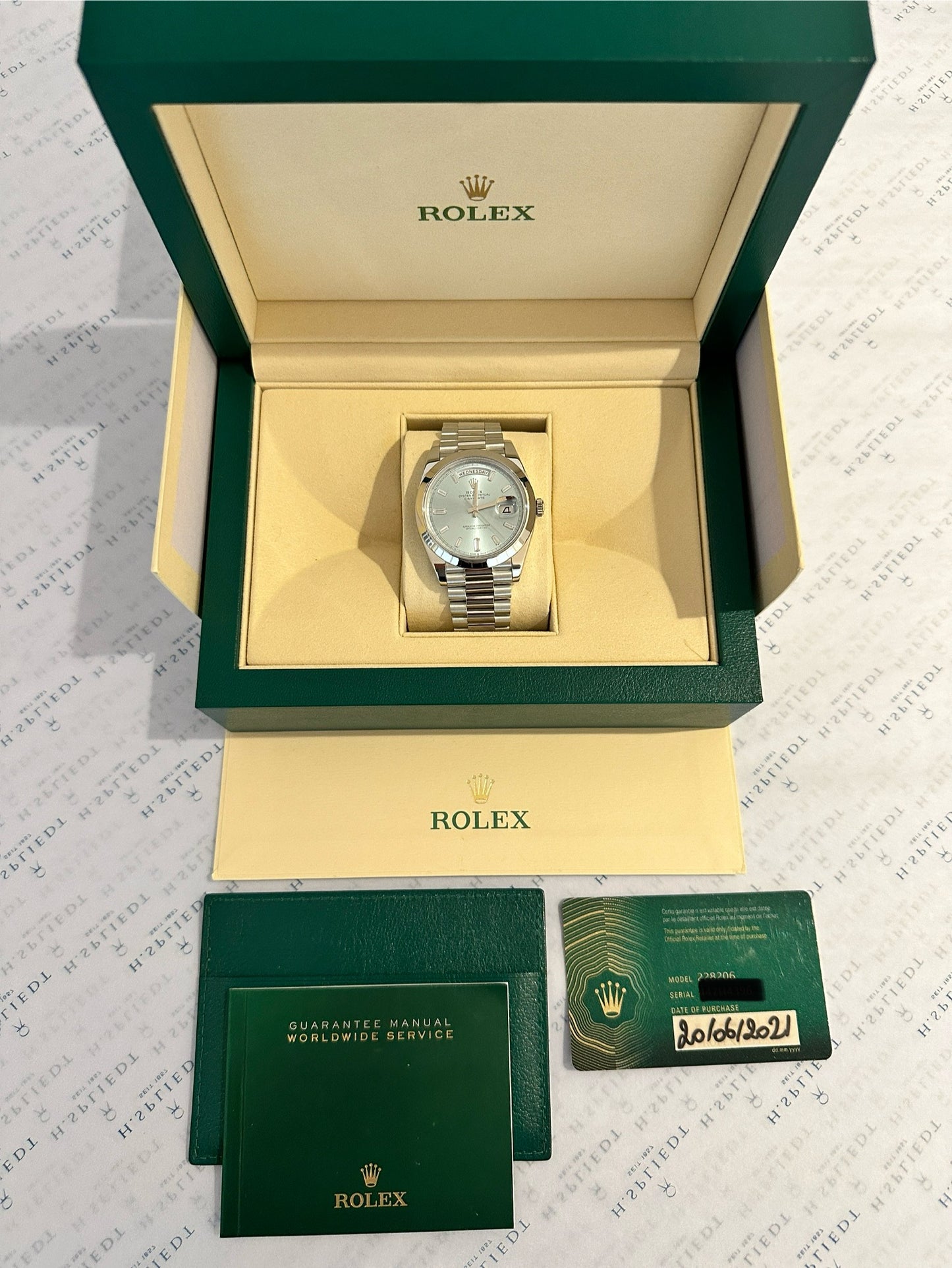 Rolex Day-Date 40 Ice Blue Baguette Dial