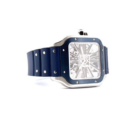 Cartier - Cartier Santos Skeleton Blue - Juwelier Spliedt